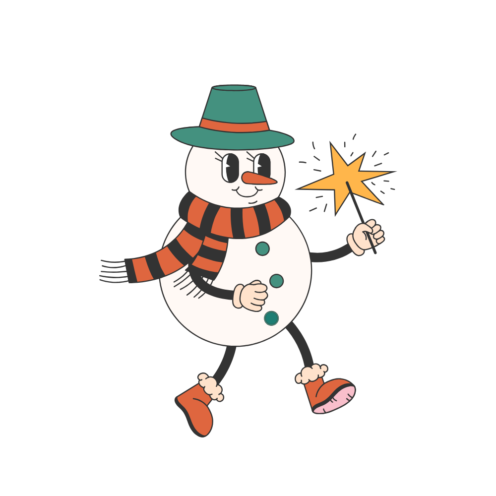 Bügelbild Schneemann