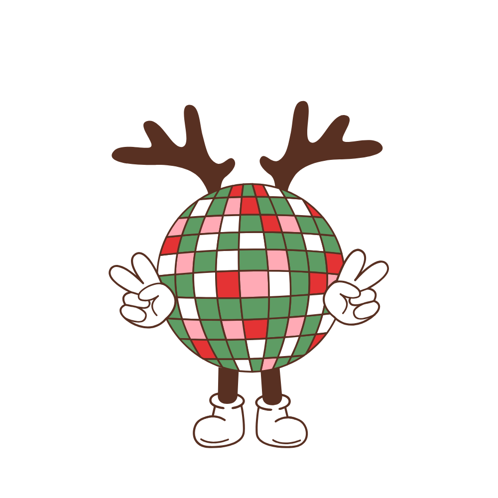 Bügelbild Deer Diskokugel