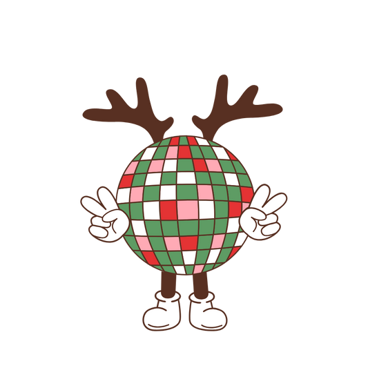 Bügelbild Deer Diskokugel