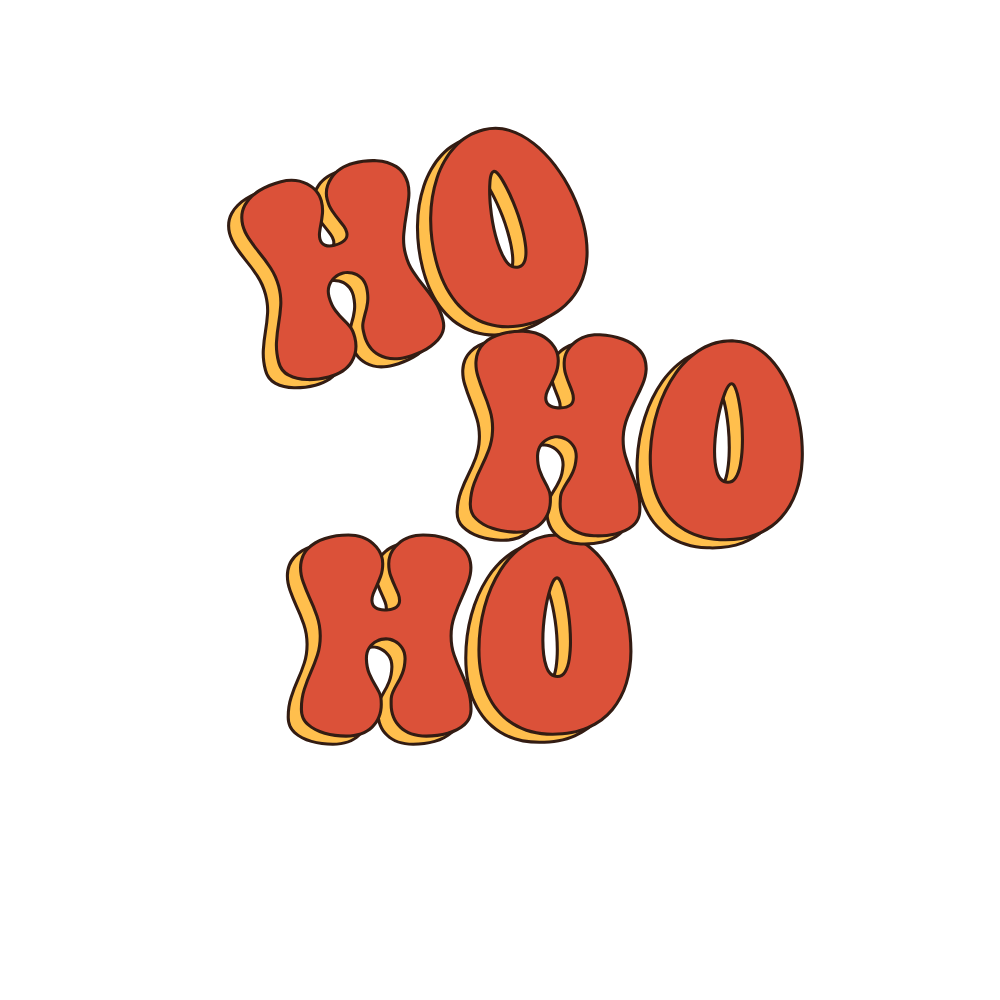 Bügelbild Ho Ho Ho