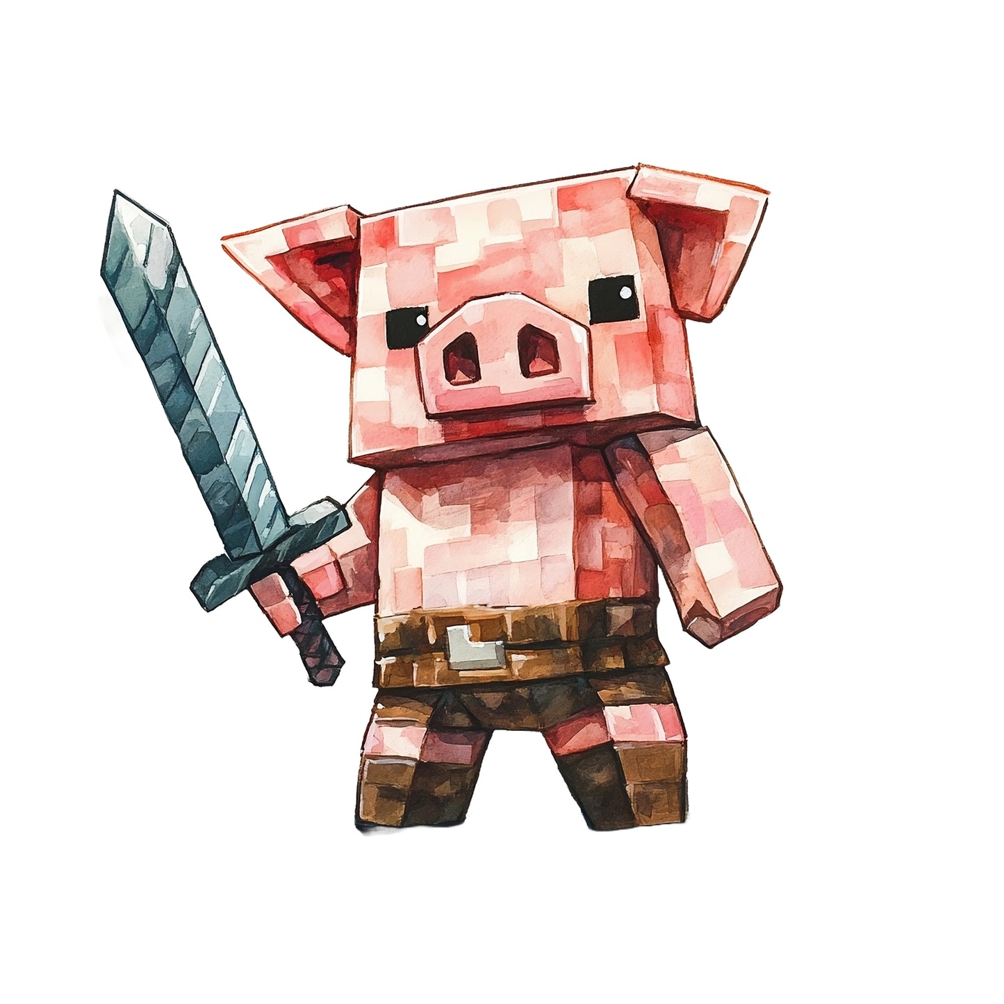 Bügelbild Block Schwein