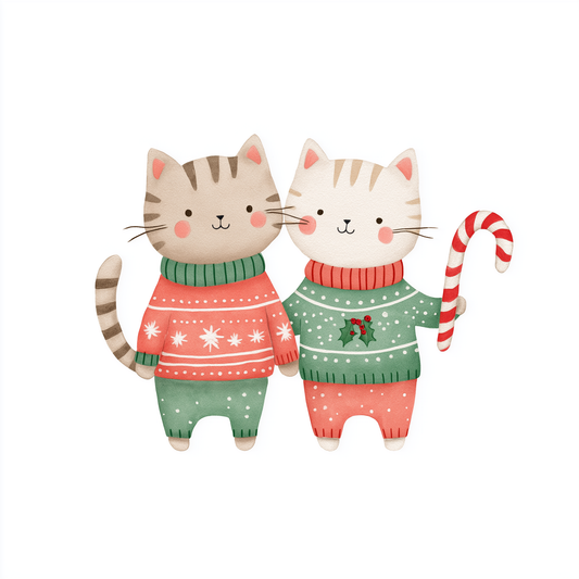 Bügelbild Katzen Weihnachten