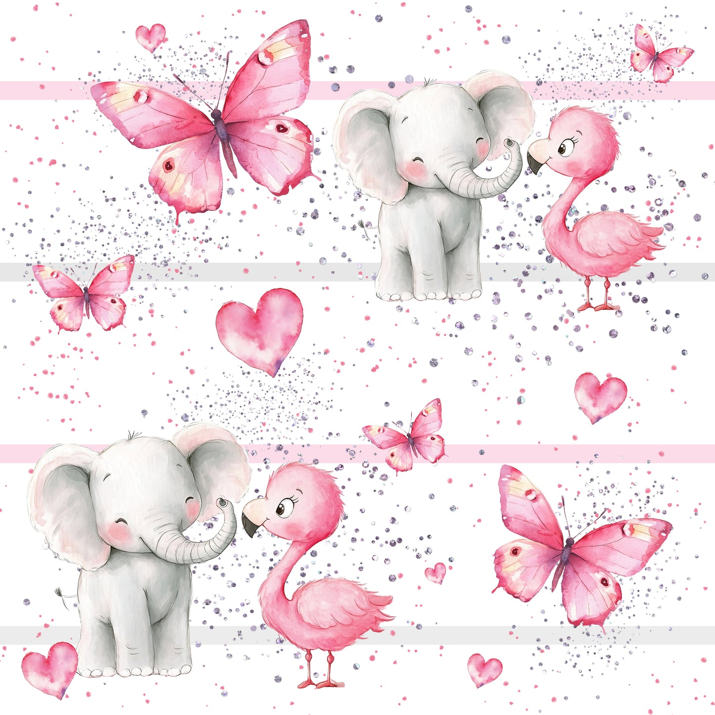 Elefant und Flamingo