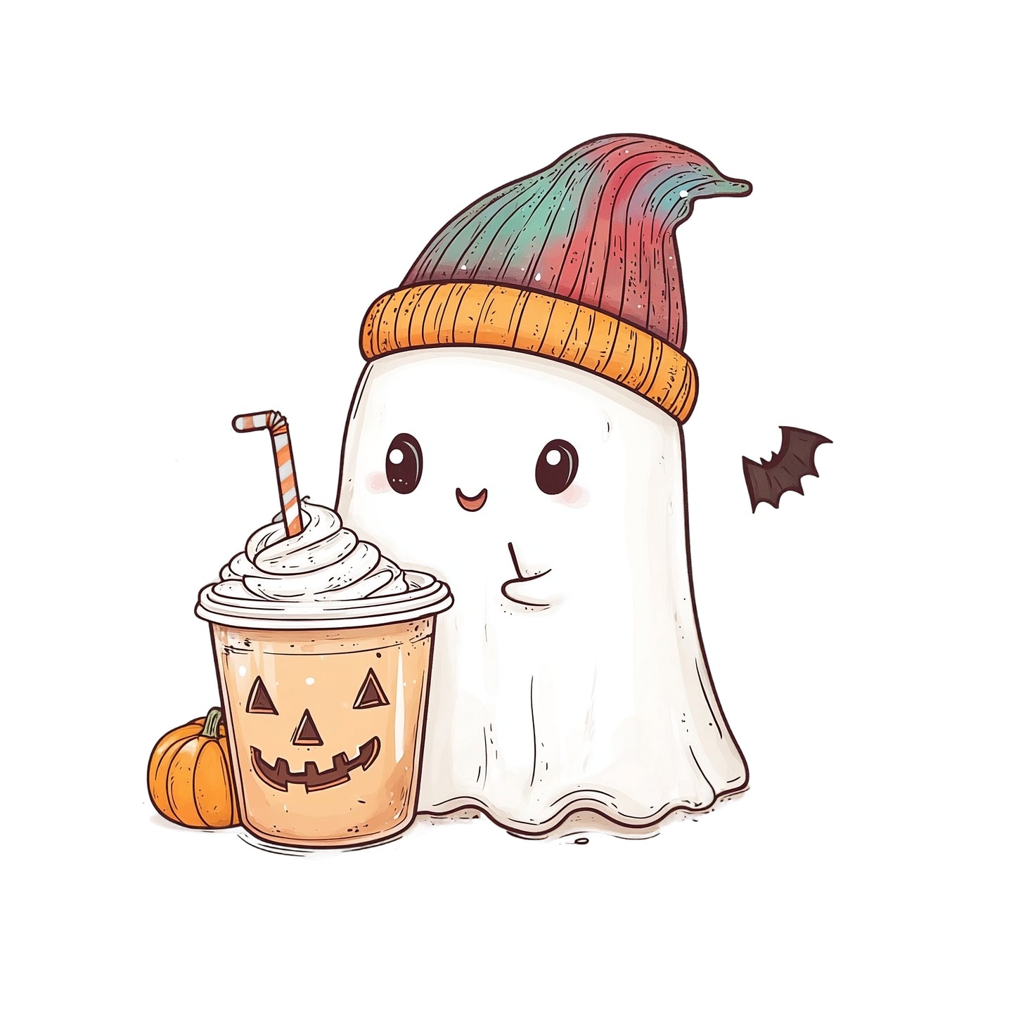 Bügelbild Hipster Gespenst