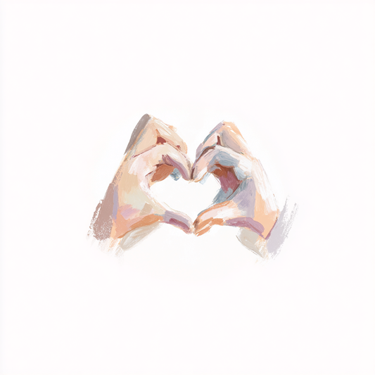 Bügelbild Herz Hände