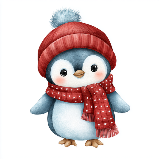 Bügelbild Pinguin Winter