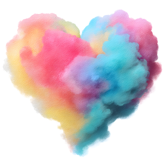 Bügelbild Zuckerwatte Herz