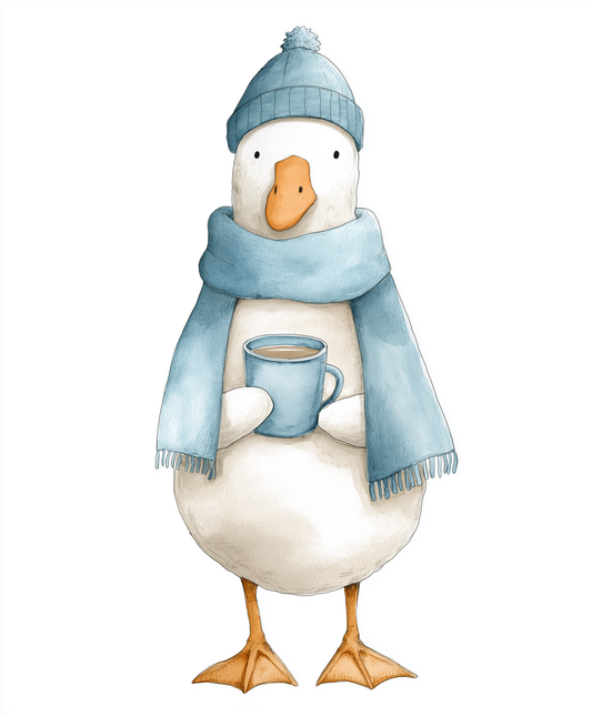 Bügelbild Gans Winter