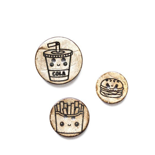 Set Kokosknopf Fast Food 20-30 mm