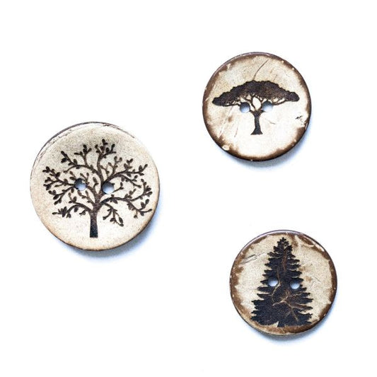 Set Kokosknopf Bäume Mix 25-30 mm