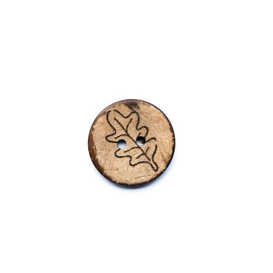 Set Kokosknopf Eichenblatt 20 mm