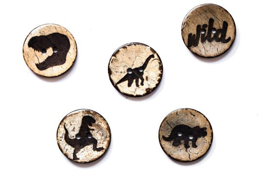 Set Kokosknopf Dino Mix 25 mm