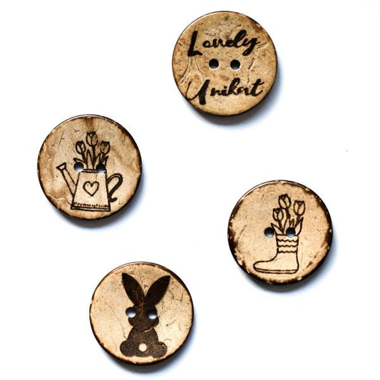 Set Kokosknopf Frühlings Mix 25 mm