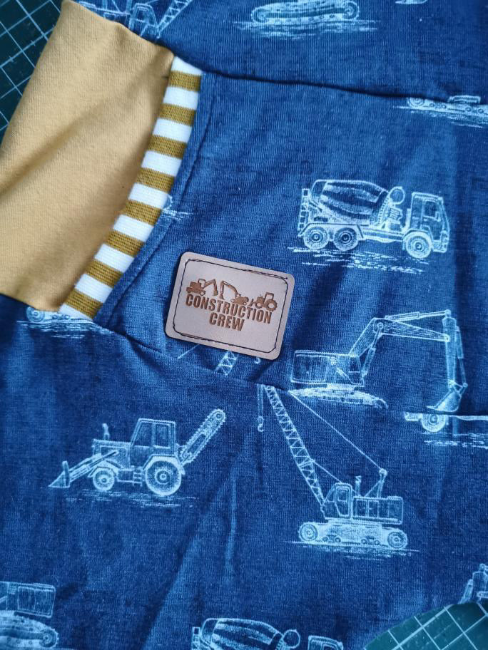 Kunstleder Patch mit Construction Crew
