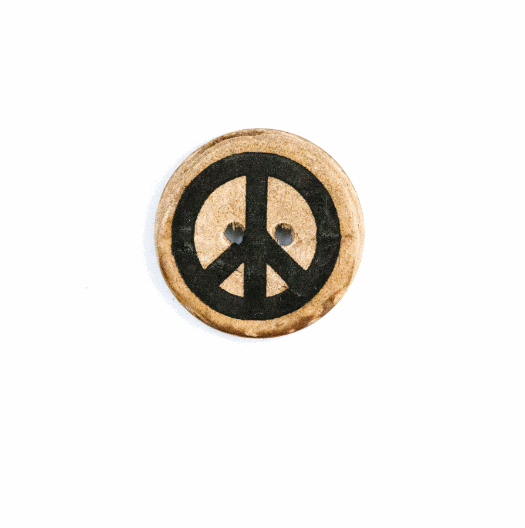 Set Kokosknopf Peace Zeichen 20mm