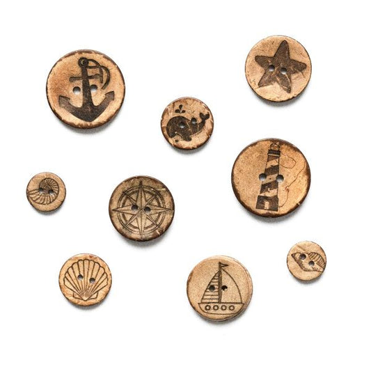 Set Kokosknopf Maritimer Mix 15-30 mm