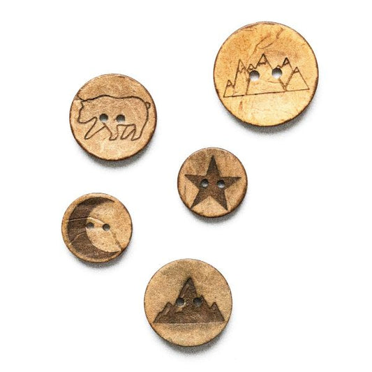 Set Kokosknopf In den Bergen 20-30mm 5 Stück