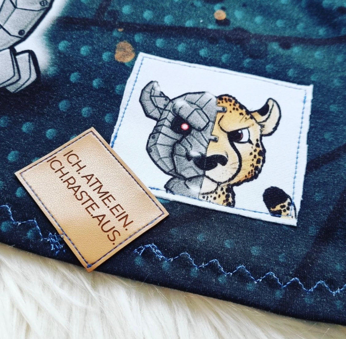 Kunstleder Patch ICH.ATME.EIN.ICH.RASTE.AUS.