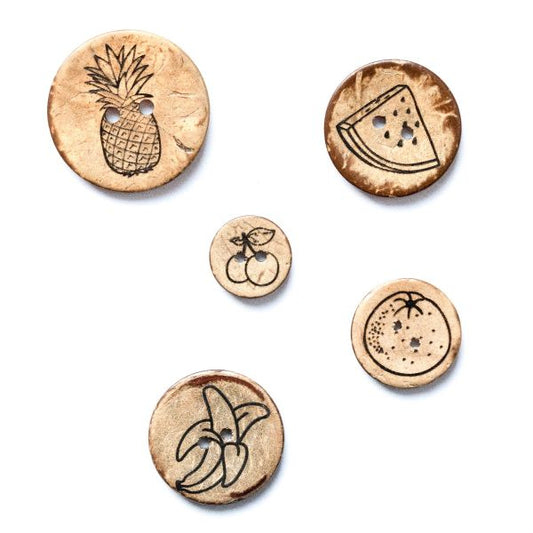 Set Kokosknopf Obst Früchte Mix 15-30 mm