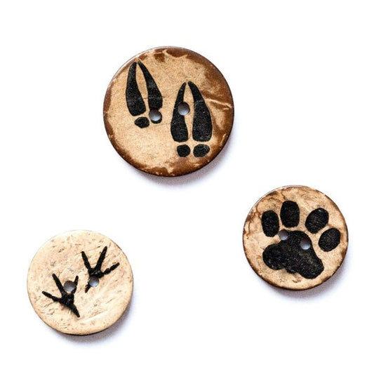 Set Kokosknopf Tierspuren 20-25 mm