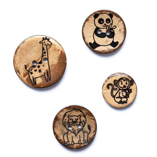 Set Kokosknopf Tier Dschungel Safari 20-30 mm