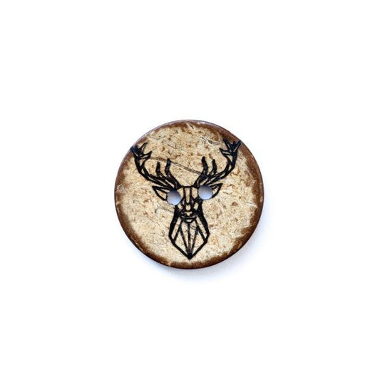 Set Kokosknopf Geometrischer Hirsch 30 mm