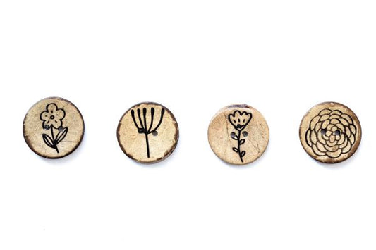 Set Kokosknopf Blumenmix 25 mm