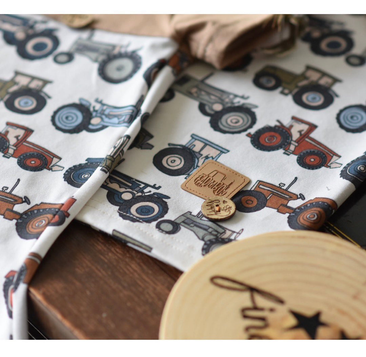 Kunstleder Patch mit Traktor Farm Boy