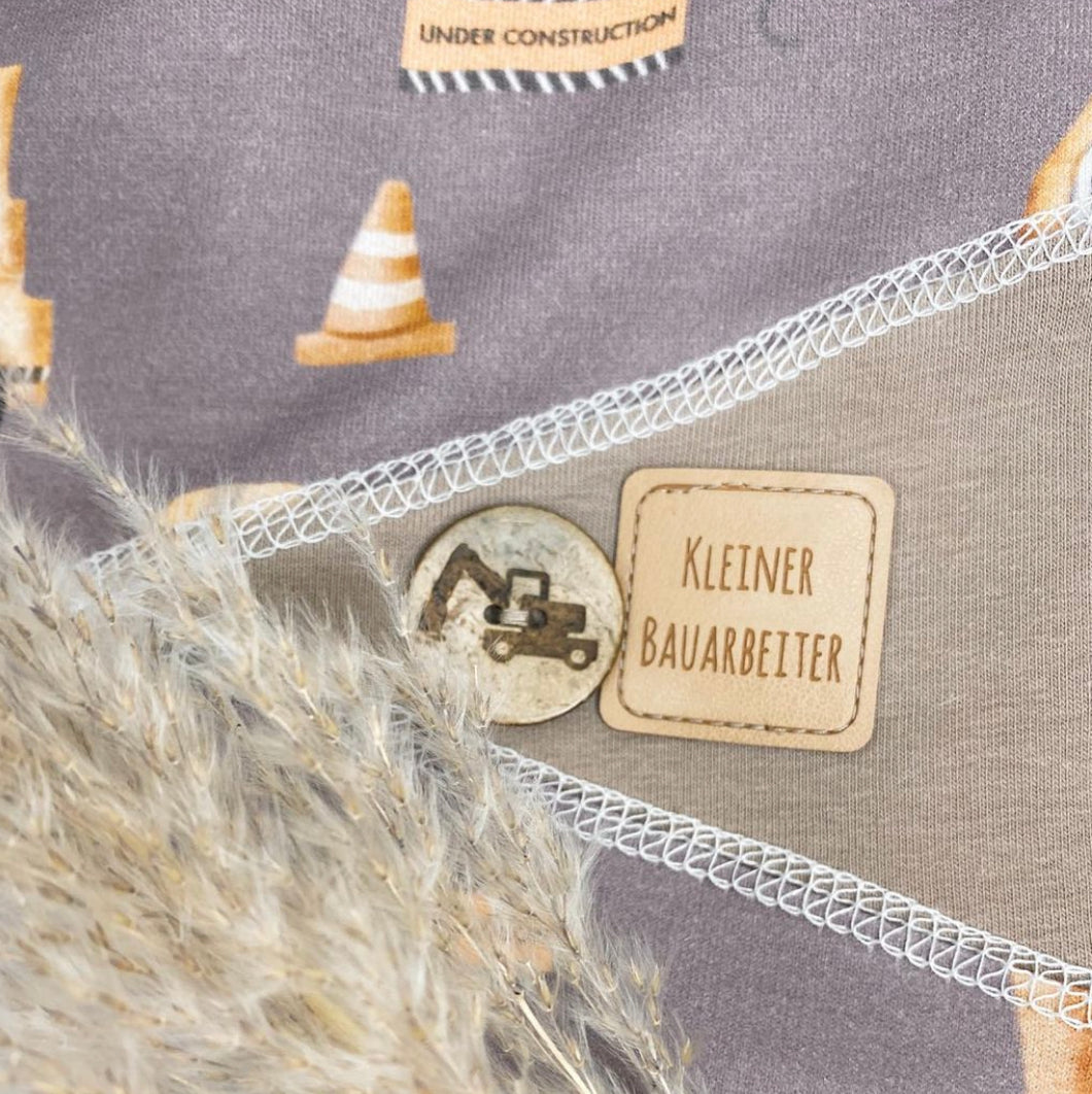 Kunstleder Patch mit Kleiner Bauarbeiter