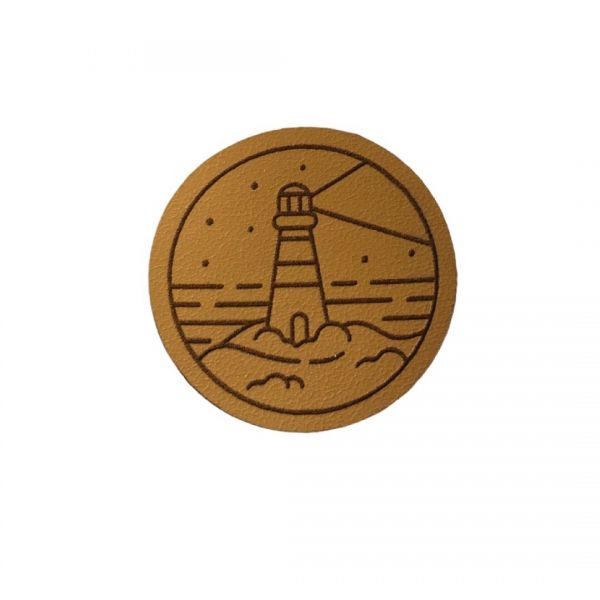 Kunstleder Patch mit Leuchtturm