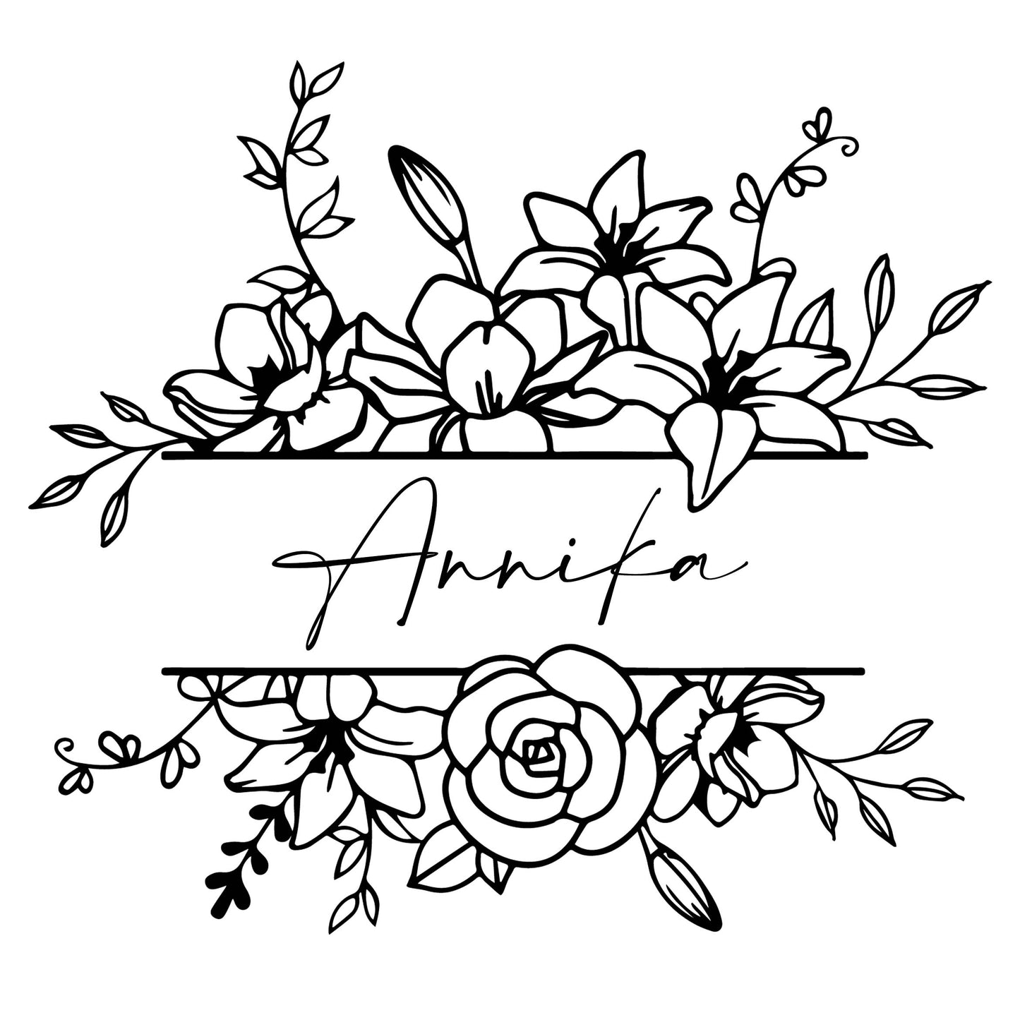 Bügelbild Blumen personalisiert