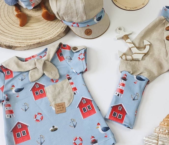 Kunstleder Patch mit Meer macht glücklich
