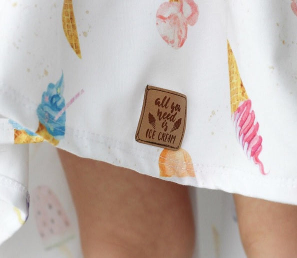 Kunstleder Patch mit all you need is ice-cream