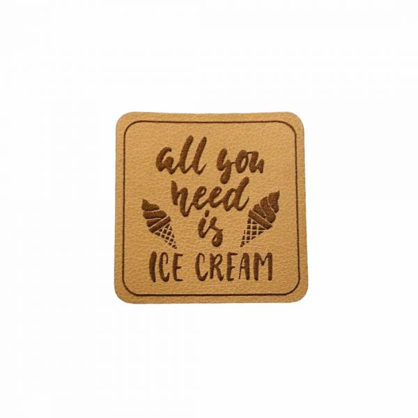 Kunstleder Patch mit all you need is ice-cream