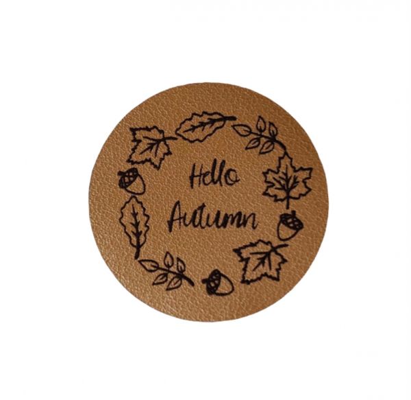 Kunstleder Patch mit Hello Autumn
