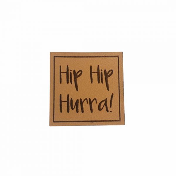Kunstleder Patch mit Hip Hip Hurra