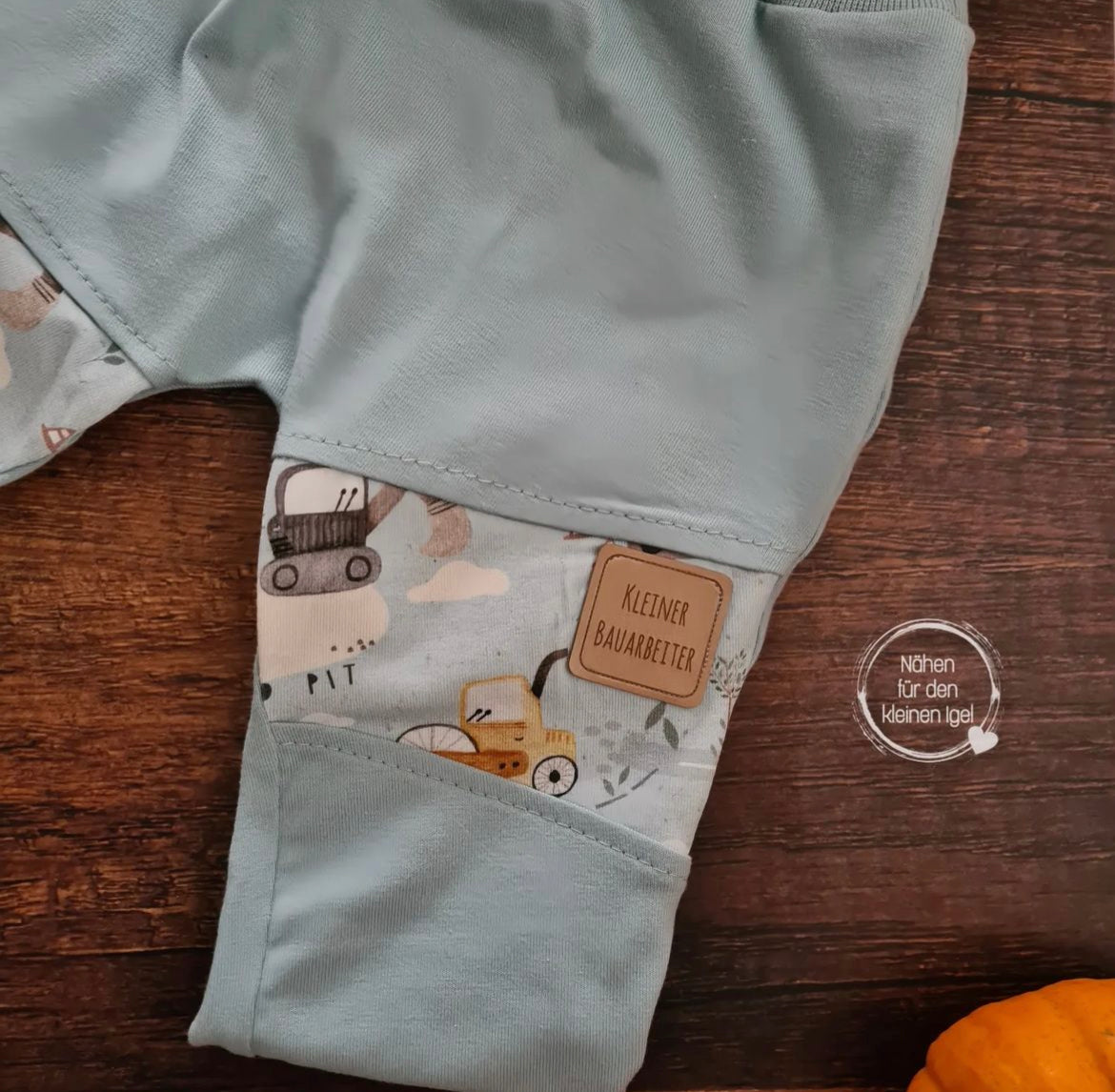 Kunstleder Patch mit Kleiner Bauarbeiter
