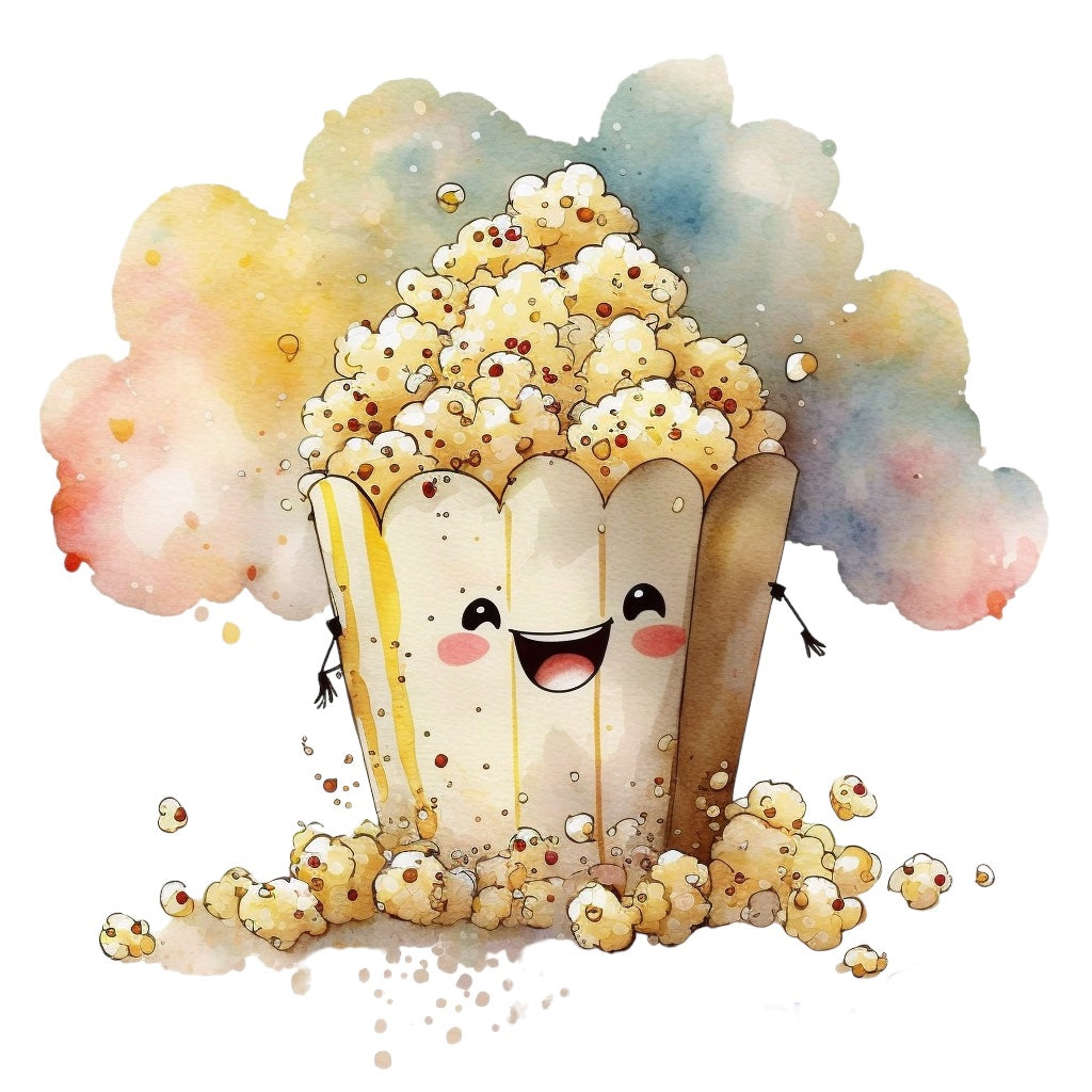 Bügelbild Happy Popcorn
