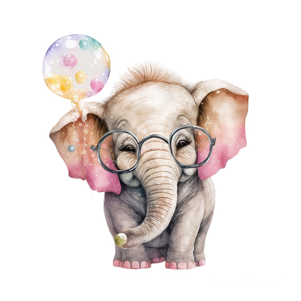 Bügelbild Elefant mit Seifenblasen