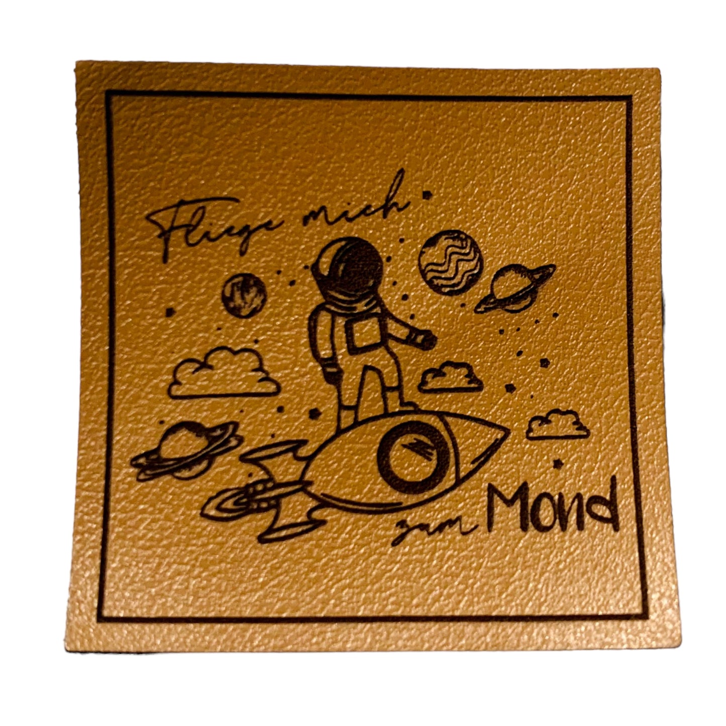 Kunstleder Patch Fliege mich zum Mond