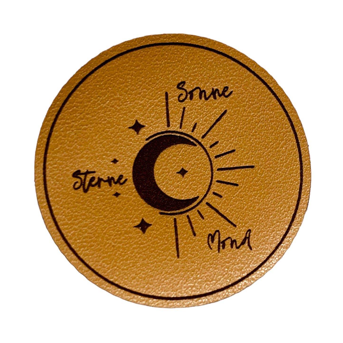 Kunstleder Patch Sonne Mond Sterne