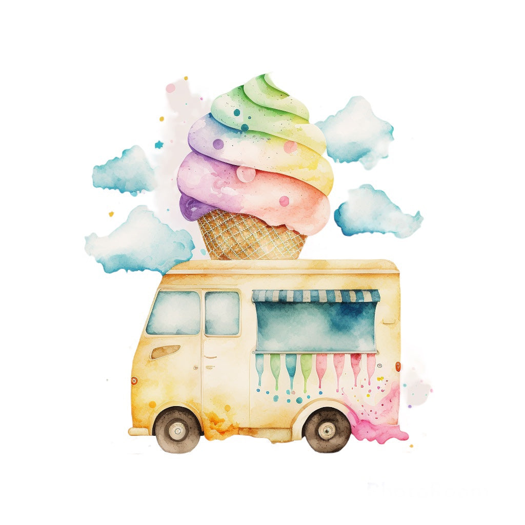 Bügelbild Ice Cream Car