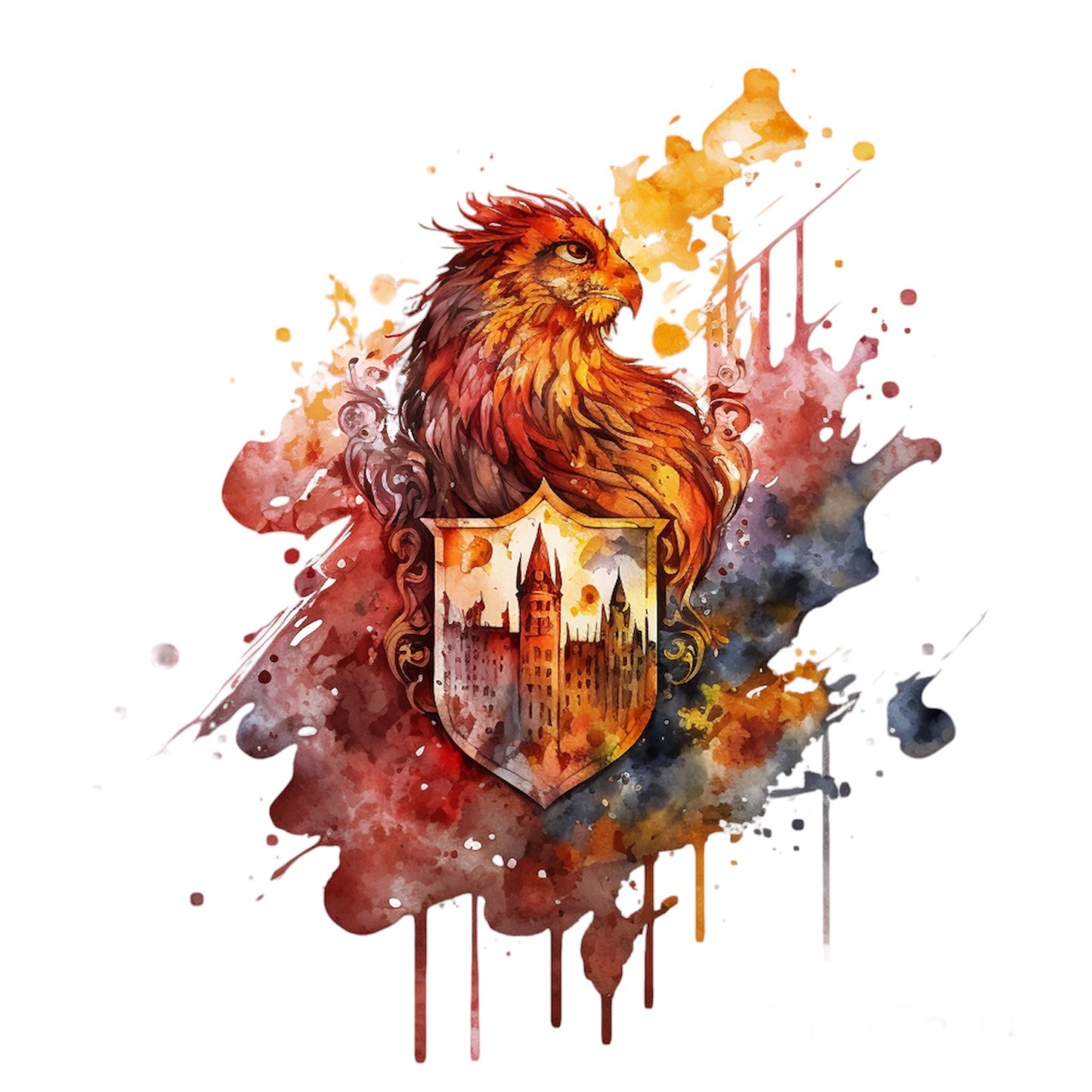 Bügelbild Phoenix Rot