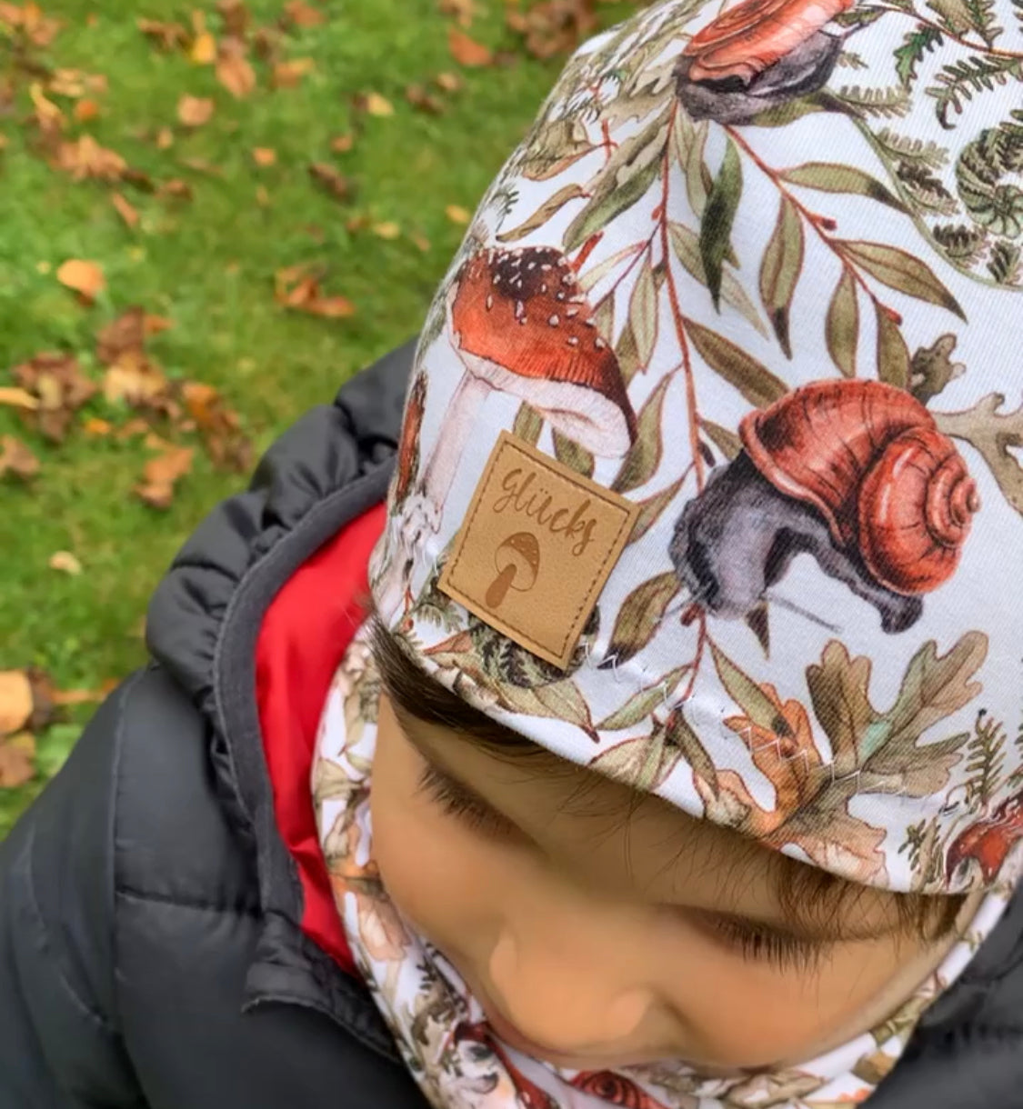 Kunstleder Patch Glücks Pilz