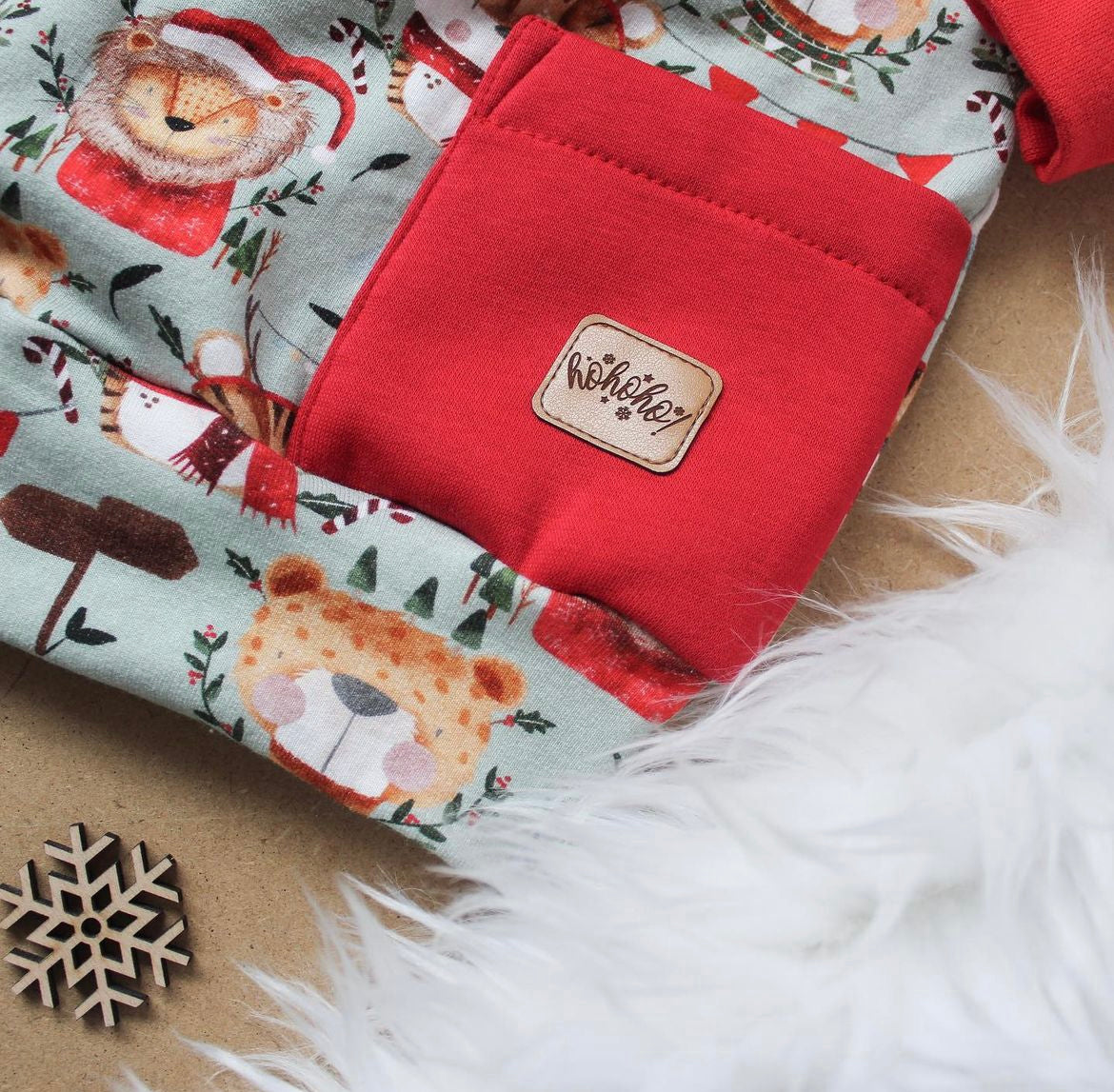 Kunstleder Patch Weihnachten hohoho