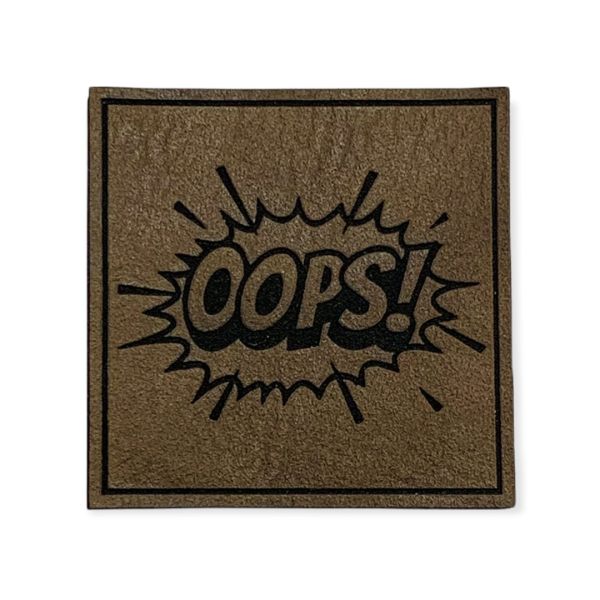 Kunstleder Patch OOPS! Comic