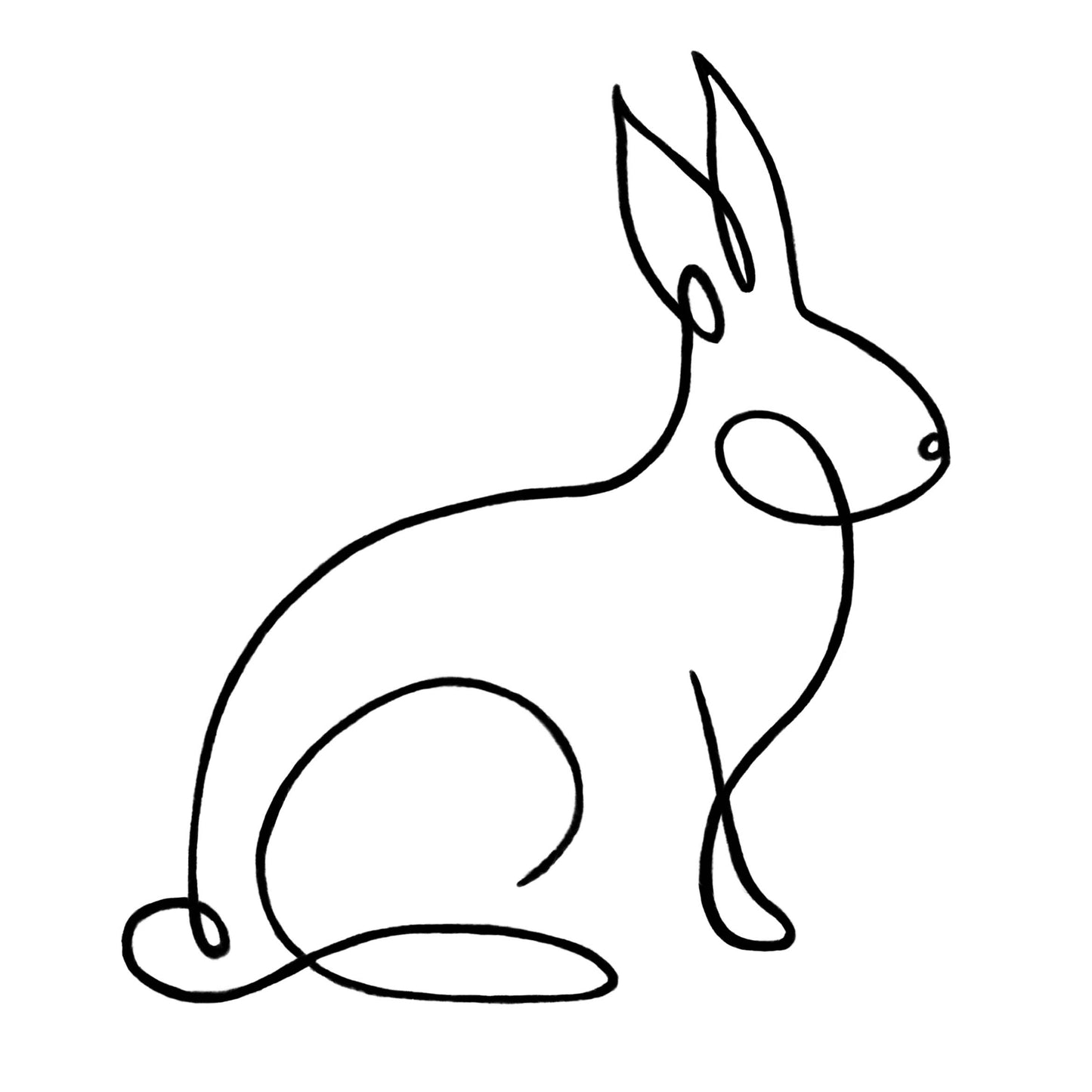 Bügelbild Minimalistischer Hase