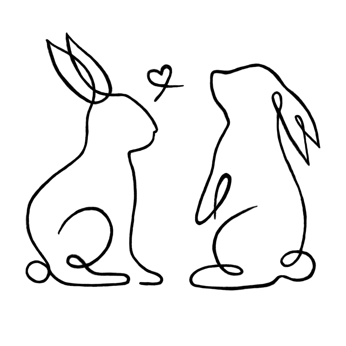 Bügelbild Hasenliebe