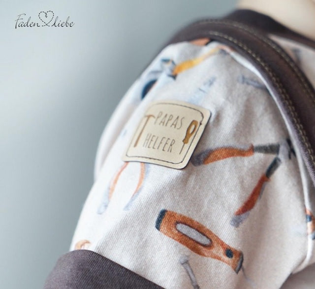Kunstleder Patch mit Papas Helfer
