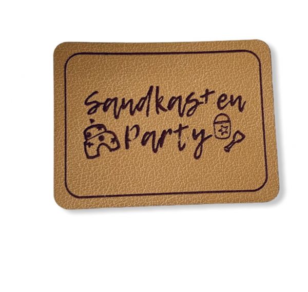 Kunstleder Patch mit Sandkasten Party